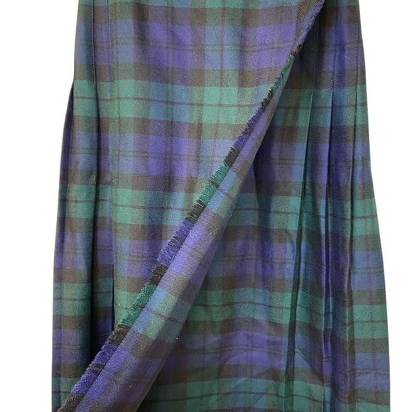 Vintage Murray Brothers Tartan Plaid Wool Kilt Wrap Scottish Skirt Size 12 - Picture 14 of 16